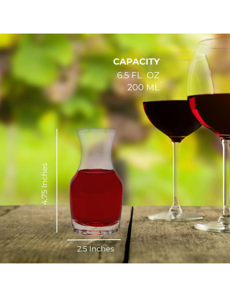 Jarras de Vino Mini Cornucopia Brands - Paquete de 6, 200ml