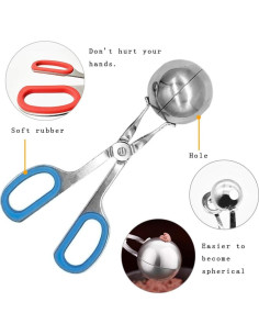Hacedor de Albóndigas QMET 2 PCS Acero Inoxidable Antiadherente 2