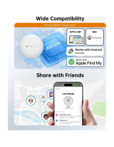 Etiquetas de Seguimiento Bluetooth NOVOO Air - Paquete de 2