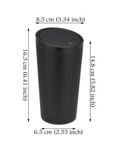 Mini Basurero de Coche AuMoHall Negro Compacto 16.28 cm