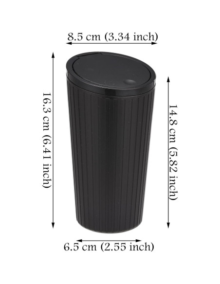 Mini Basurero de Coche AuMoHall Negro Compacto 16.28 cm