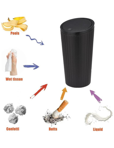 Mini Basurero de Coche AuMoHall Negro Compacto 16.28 cm