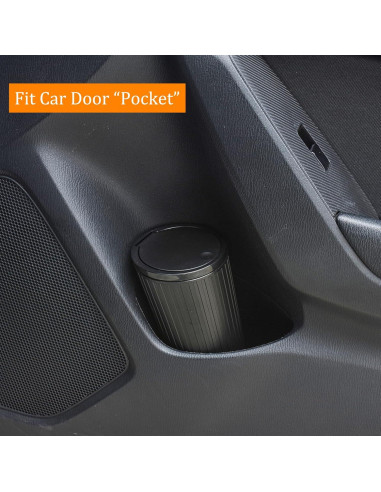 Mini Basurero de Coche AuMoHall Negro Compacto 16.28 cm