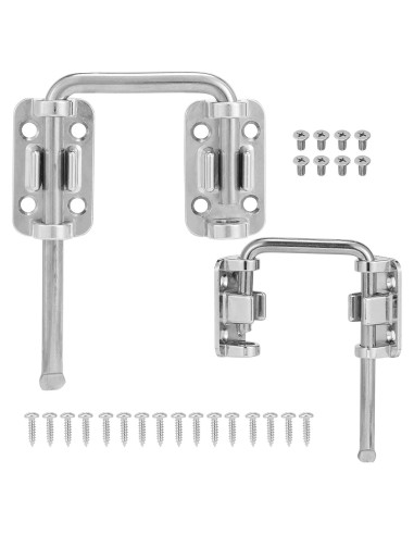 Cerradura de Puerta Corredera HBL de Acero Endurecido Plata - Paquete de 2