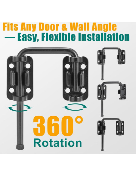 Cerradura de Puerta Corredera HBL de Acero Endurecido Plata - Paquete de 2