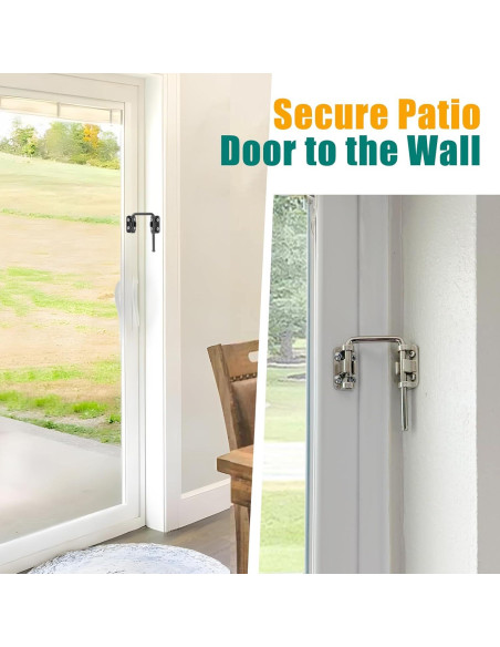 Cerradura de Puerta Corredera HBL de Acero Endurecido Plata - Paquete de 2