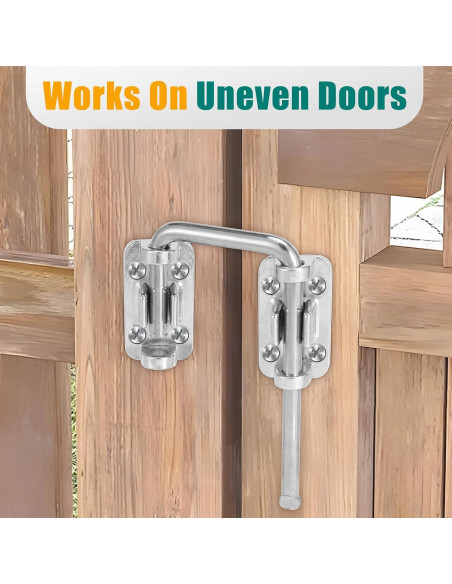 Cerradura de Puerta Corredera HBL de Acero Endurecido Plata - Paquete de 2