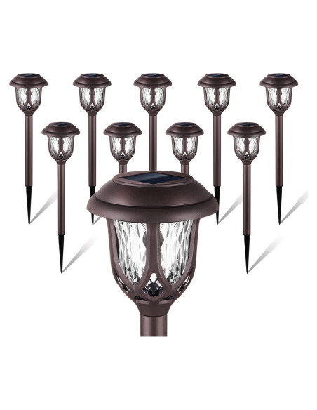 Luces Solares para Jardín EXCMARK - Paquete de 10, Marrón