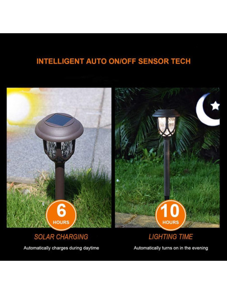 Luces Solares para Jardín EXCMARK - Paquete de 10, Marrón