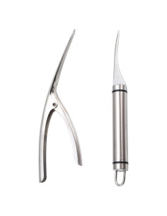 Set de Cuchillos y Pelador de Camarón JIEOU - Acero Inoxidable