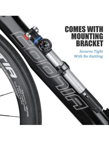 Mini bomba de bicicleta CXWXC con manómetro 120 PSI portátil