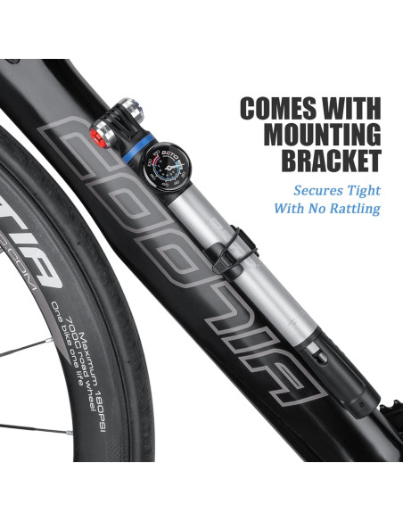 Mini bomba de bicicleta CXWXC con manómetro 120 PSI portátil