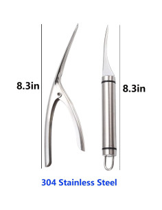 Set de Cuchillos y Pelador de Camarón JIEOU - Acero Inoxidable 2