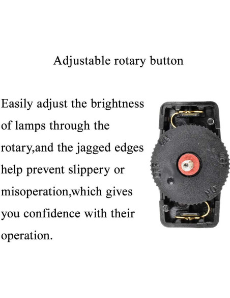 Interruptor de Cable Rotativo HAHIYO 3A 125V Doble Polo Negro