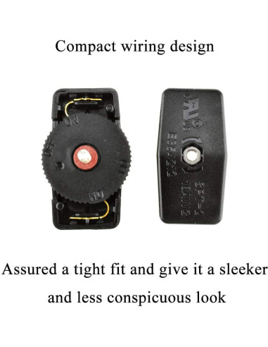 Interruptor de Cable Rotativo HAHIYO 3A 125V Doble Polo Negro