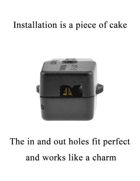 Interruptor de Cable Rotativo HAHIYO 3A 125V Doble Polo Negro