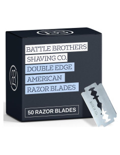 Cuchillas de Afeitar Doble Filo Battle Brothers - Acero Inoxidable, 50 Unidades