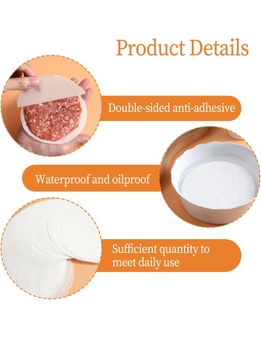 500 Hojas Papel Parchment Antiadherente 13cm Giantree