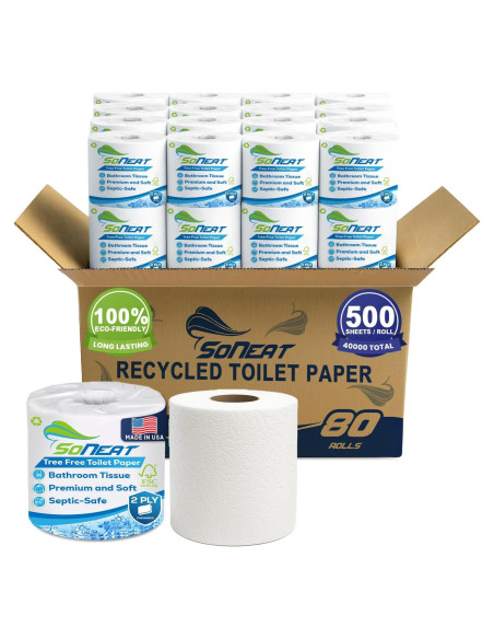 Papel Higiénico 2 Capas SoNeat 80 Rollos 500 Hojas Cada Uno
