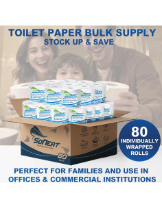 Papel Higiénico 2 Capas SoNeat 80 Rollos 500 Hojas Cada Uno 2