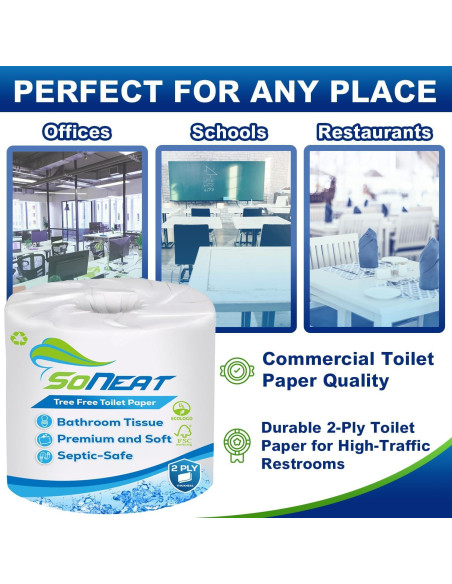 Papel Higiénico 2 Capas SoNeat 80 Rollos 500 Hojas Cada Uno