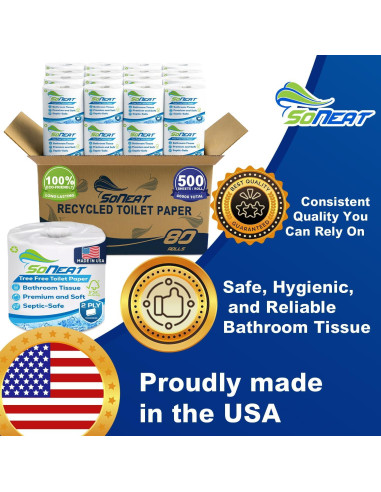 Papel Higiénico 2 Capas SoNeat 80 Rollos 500 Hojas Cada Uno