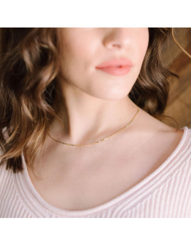 Collar Choker de Cadena HONEYCAT en Baño de Oro 18k y Rodio