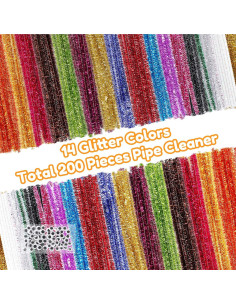 Caydo 200 Limpiapipas Brillantes 30.48 cm + 100 Ojos Móviles 2