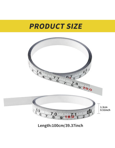 2 Cintas Métricas Autoadhesivas Qtcial 200cm Doble Escala