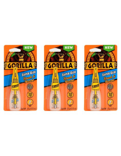 Pegamento Super Gorilla 10g Transparente - Paquete de 3