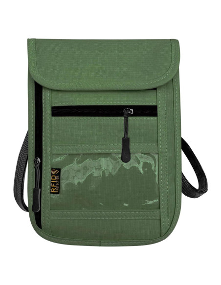 Bolsillo de Cuello Antirrobo DEEZOMO Verde Militar 20x15cm