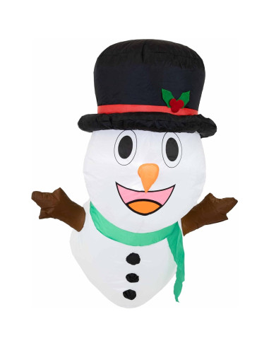 Decoración Inflable Navideña Santa y Frosty Sunnydaze - 2 Luces LED