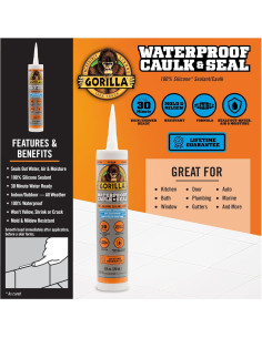 Sellador de Silicona Impermeable Gorilla 300ml Transparente 2