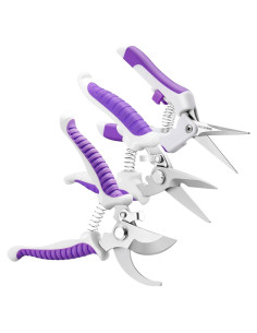 Tijeras de Jardín YANZI Podadora Bypass Acero Inoxidable 3 Pzas