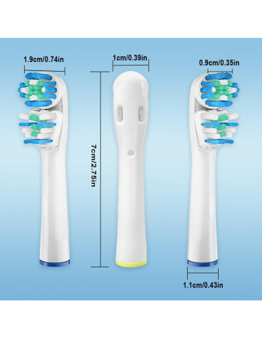 Cabezas de cepillo DeBizz Dual-Clean para Oral-B - 12 piezas
