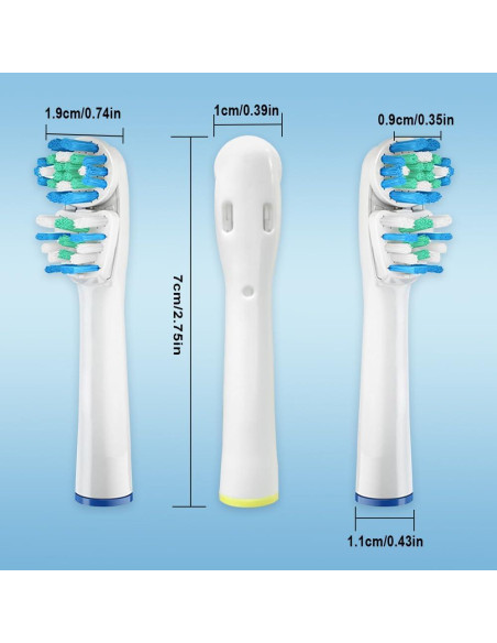 Cabezas de cepillo DeBizz Dual-Clean para Oral-B - 12 piezas