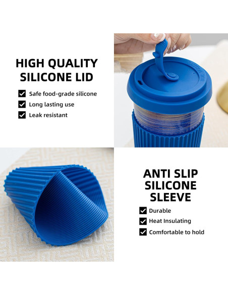 Taza de Viaje Cerámica Azul TIANNA VALLEY 450ml A Prueba de Microondas