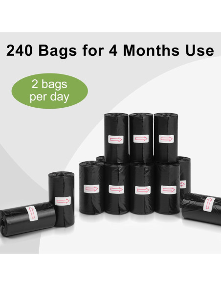 Bolsas de Desechos para Perros Toplive 240 Unidades Negras