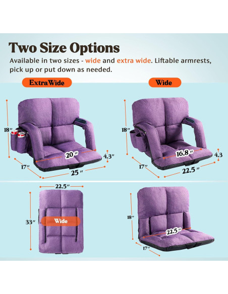 Silla de Estadio Time Forest Púrpura Reclinable 6 Posiciones