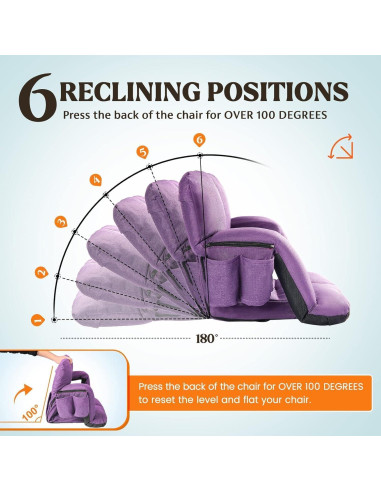 Silla de Estadio Time Forest Púrpura Reclinable 6 Posiciones