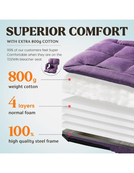 Silla de Estadio Time Forest Púrpura Reclinable 6 Posiciones