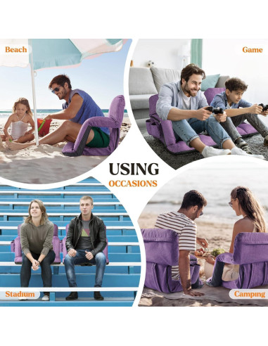 Silla de Estadio Time Forest Púrpura Reclinable 6 Posiciones