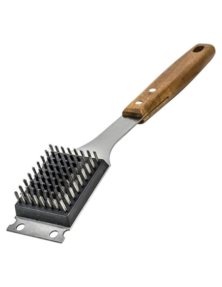 Cepillo y Raspador Hcirjhie para Parrilla - Acero Inoxidable y Madera