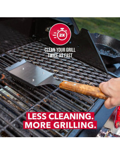 Cepillo y Raspador Hcirjhie para Parrilla - Acero Inoxidable y Madera 2