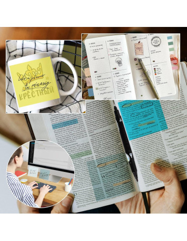 Notas Adhesivas Transparentes Vuzvuv 1120 Piezas 7.62x7.62 cm