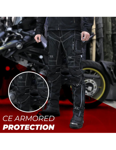 Pantalones de Motocicleta Impermeables para Hombre con Armadura CE