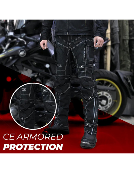 Pantalones de Motocicleta Impermeables para Hombre con Armadura CE