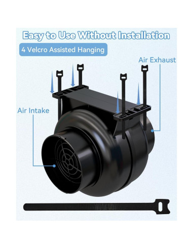 Ventilador de Conducto Inline Artibear 168 CFM 24W Negro