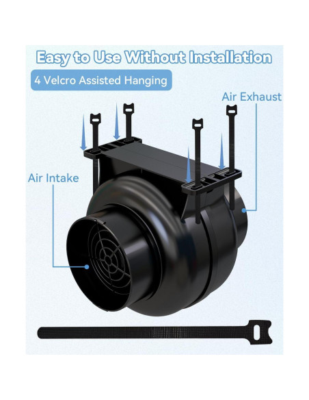 Ventilador de Conducto Inline Artibear 168 CFM 24W Negro