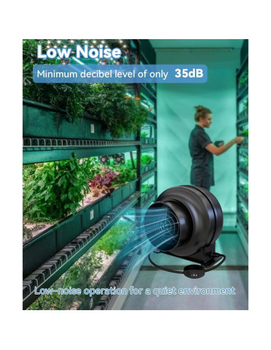 Ventilador de Conducto Inline Artibear 168 CFM 24W Negro